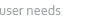 user needs